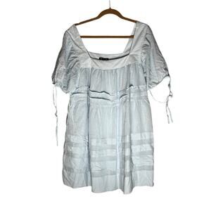 J.Crew Light Baby Blue Calliste Mini Dress in Cotton Voile Size Large